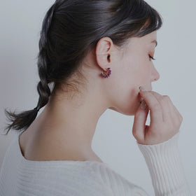 【KOE】14kgf ルビーフープピアス