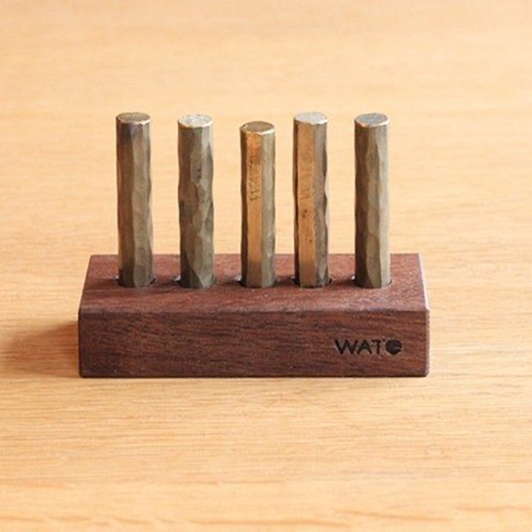【WATO】 真鍮の箸置き5本セット＋木製スタンド